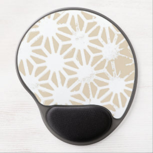 Beige geometric pattern gel mouse pad