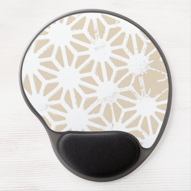 Beige geometric pattern gel mouse pad (Front)