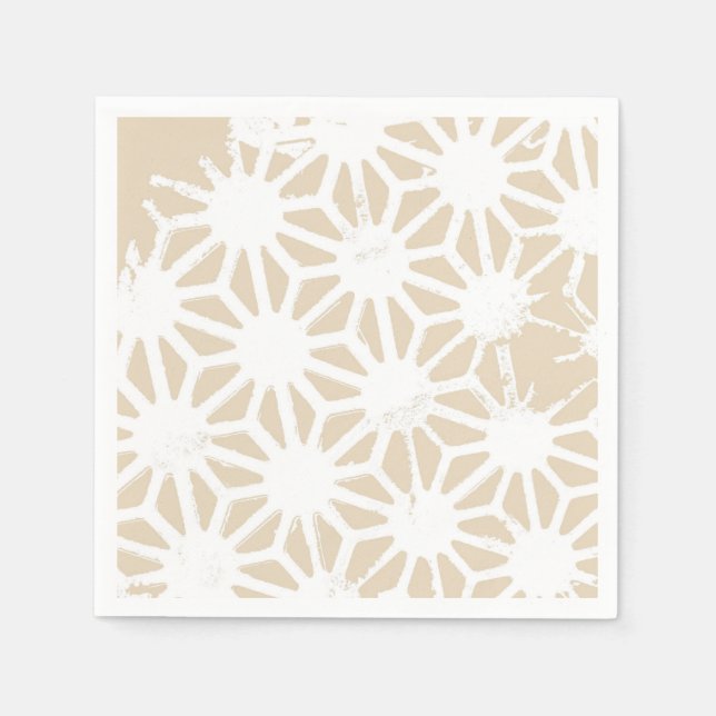 Beige geometric pattern napkins (Front)