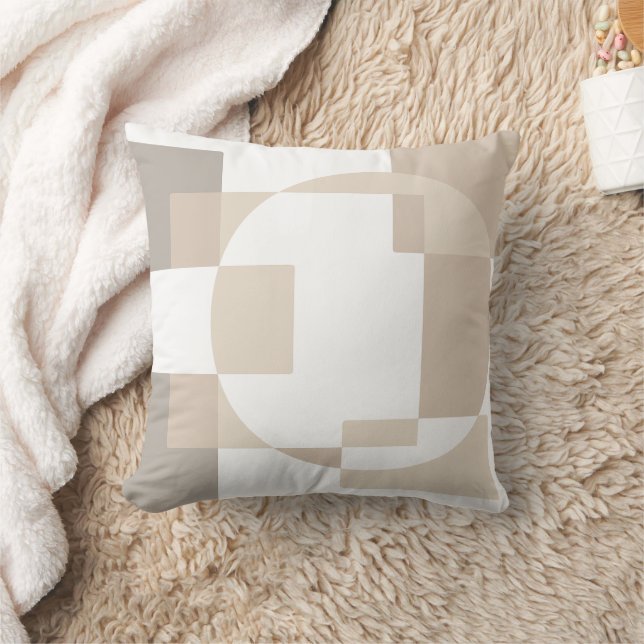 Beige Geometric Pillow Minimalist Home Decor (Blanket)
