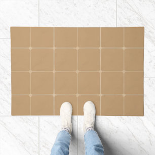 Beige Geometric Tile Design Background Doormat