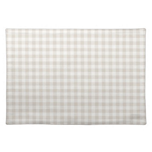 Beige Gingham  Farmhouse Kitchen Placemat