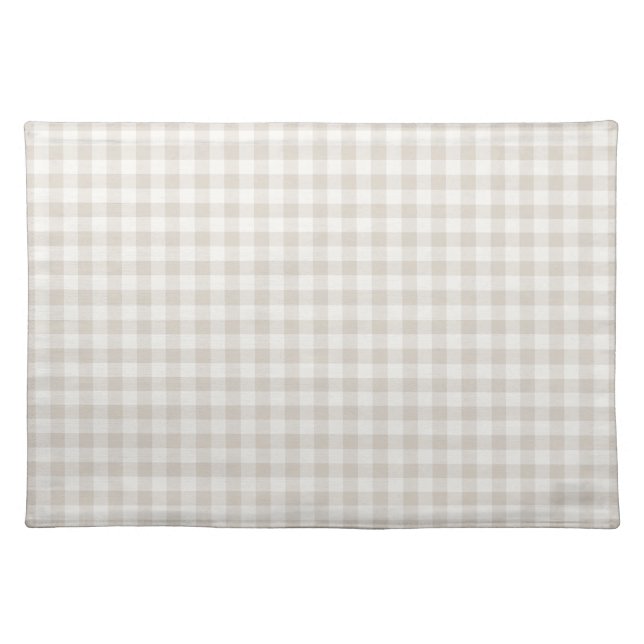 Beige Gingham | Farmhouse Kitchen Placemat (Front)