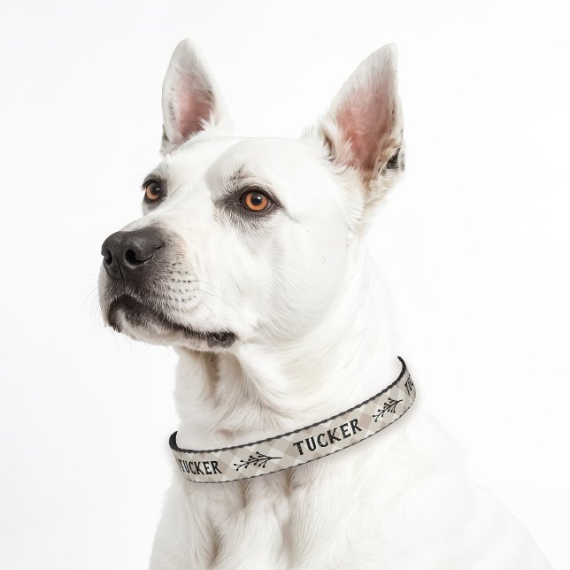 Beige Gingham Monogram Dog Collar (Creator Uploaded)