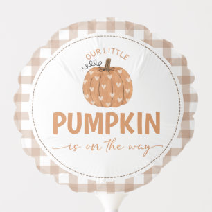 Beige Gingham Pumpkin Party Balloon Decor