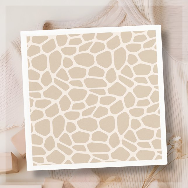 Beige Giraffe Animal Print  Napkins (Creator Uploaded)
