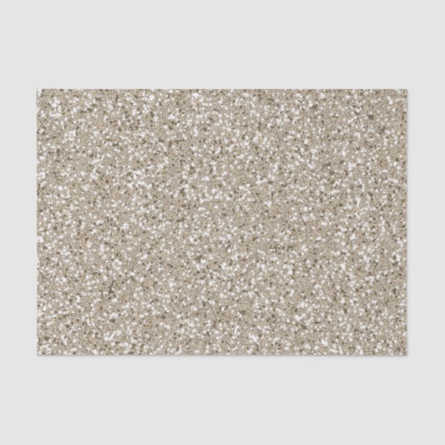Beige Glitter Pattern Look-like Tissue Paper (Front)