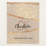 Beige gold agate glitter marble monogram 2026 planner<br><div class="desc">An elegant beige and gold agate,  marble looking background.  Personalize and add your monogram initials,  name and a title year (any year)  Black text.</div>