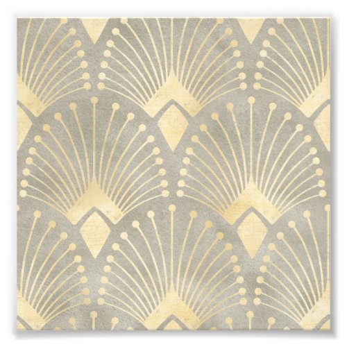 Beige goldArt Deco patternvintageretrochic mo Photo Print