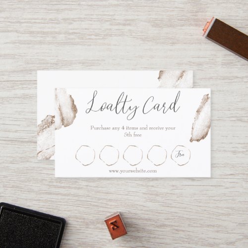 Beige  Gold Business Loyalty Card