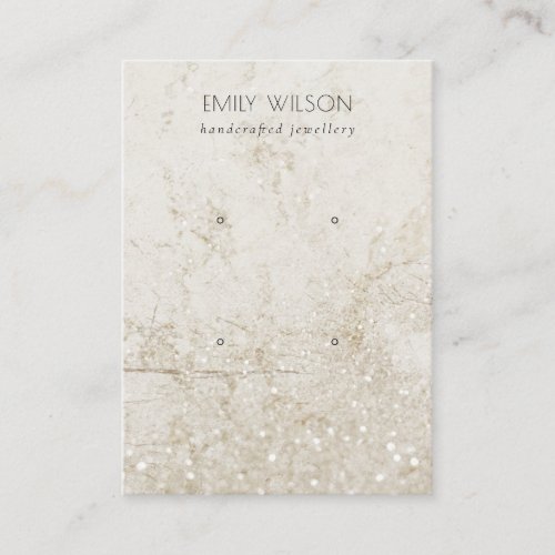 Beige Gold Marble Glitter 2 Stud Earring Display Business Card