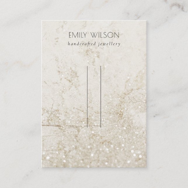 Beige Gold Marble Glitter Hairclips Pin Display Business Card (Front)