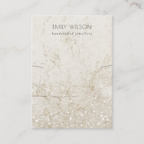 Beige Gold Marble Glitter Necklace Band Display Business Card