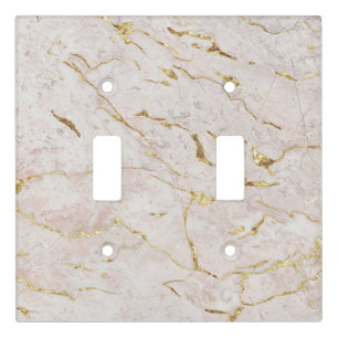 Beige & Gold Marble Light Switch Cover