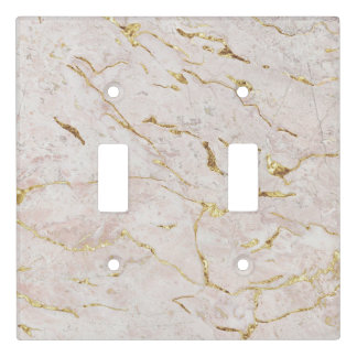 Beige & Gold Marble Light Switch Cover