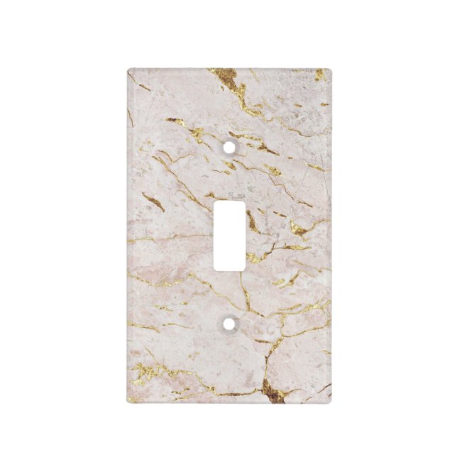 Beige & Gold Marble  Light Switch Cover (Front)