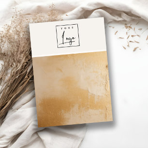 Beige Gold Oil Paint Texture Logo Blank Jewelry Business Card