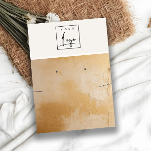 Beige Gold Oil Paint Texture Logo Earring Necklace Business Card