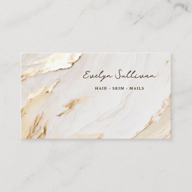 beige gold paint business card (Front)