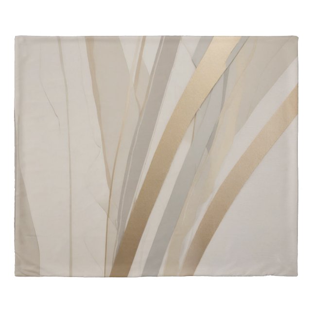 Beige Gold Tan Gray Abstract Duvet Cover (Front)