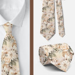 Beige Gold Tan Ivory White Watercolor Floral Neck Tie<br><div class="desc">A gold, beige, and white ivory floral necktie combines warm, elegant tones with intricate floral flower patterns, creating a sophisticated and refined accessory. The gold color adds a touch of luxury, while the beige provides a neutral balance, and the white ivory offers a soft, creamy contrast. The floral design is...</div>