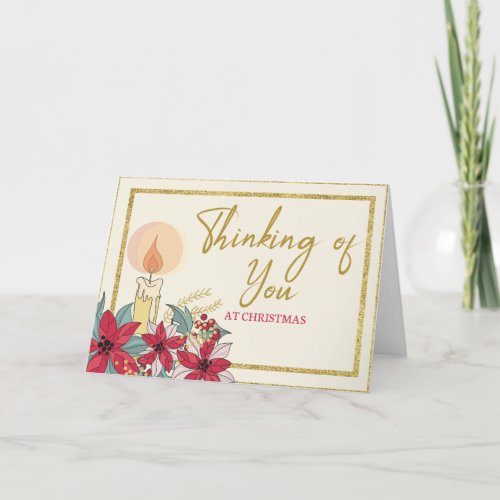 Beige Golden  Thinking of You At  Christmas Card