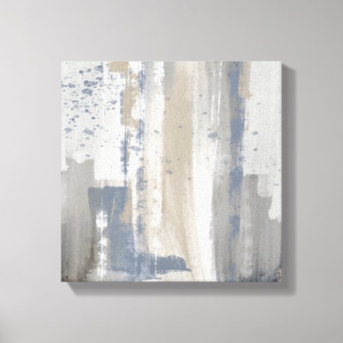 Beige Gray Blue Modern Minimalist Abstract Canvas Print