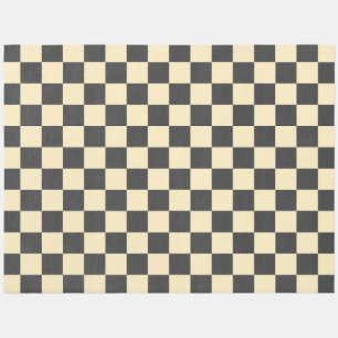 Beige + Gray Check Checkered Checkerboard Pattern Outdoor Rug