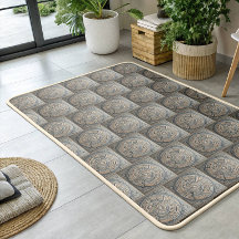 Beige & Gray Geometric Rug Modern Neutral Elegant