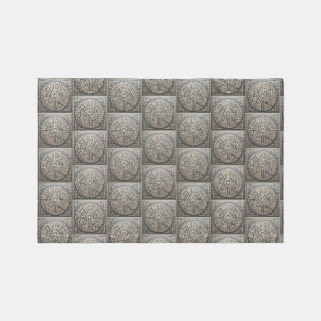 Beige & Gray Geometric Rug Modern Neutral Elegant (Front)