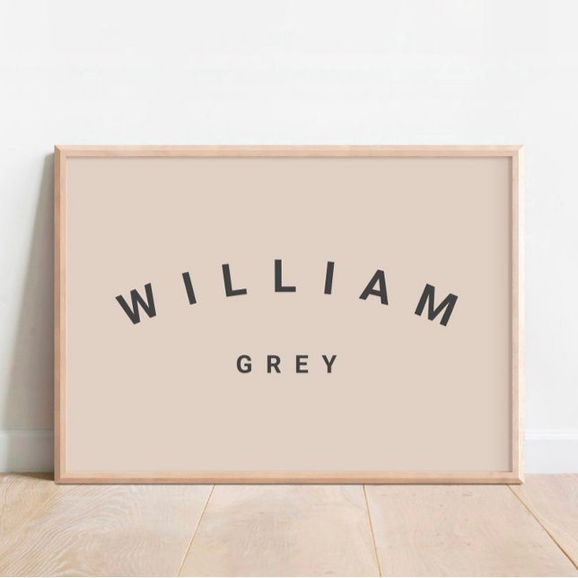 Beige/Gray Minimalist Name Nursery Decor Poster (Creator Uploaded)