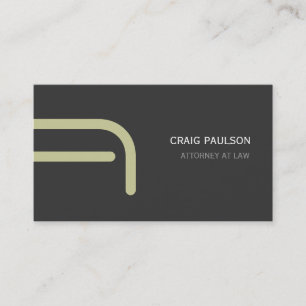 Beige Gray Monogram Attorney Business Card