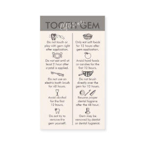 Beige Gray Physical Printed Tooth Gem Aftercare Business Card