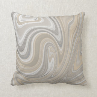 Beige & Gray Swirls Neutral Throw Pillow