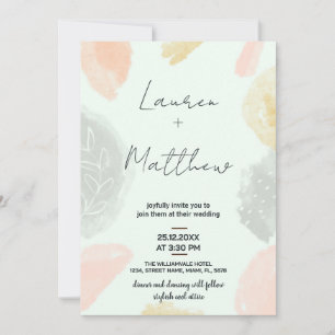 Beige Gray Wedding Invitations