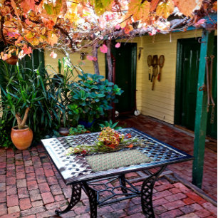 Beige green abstract circle pattern cloth placemat