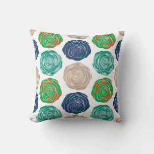 Beige, green and violet floral seamless pattern. throw pillow