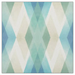 Beige Green Blue White Teal Rhombuses Pattern Fabric