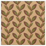 Beige &amp; Green elegant seamless leafy pattern plant Fabric