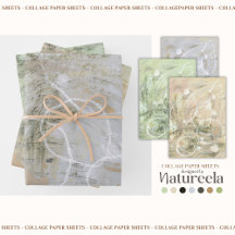 Beige Green Gray Abstract Collage