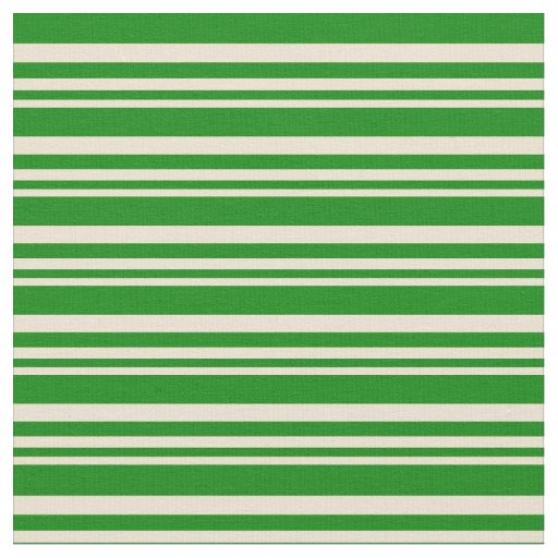 Beige & Green Lines Fabric