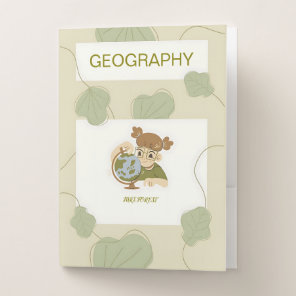 Beige & Green Organic Nature Geography & Nature ❤️ Pocket Folder