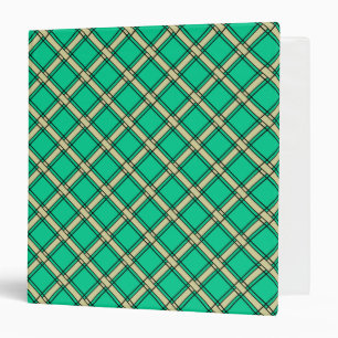 Beige green , plaid pattern 3 ring binder