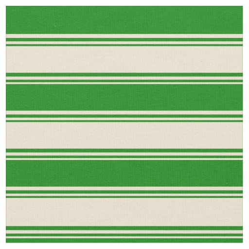 Beige & Green Stripes Fabric