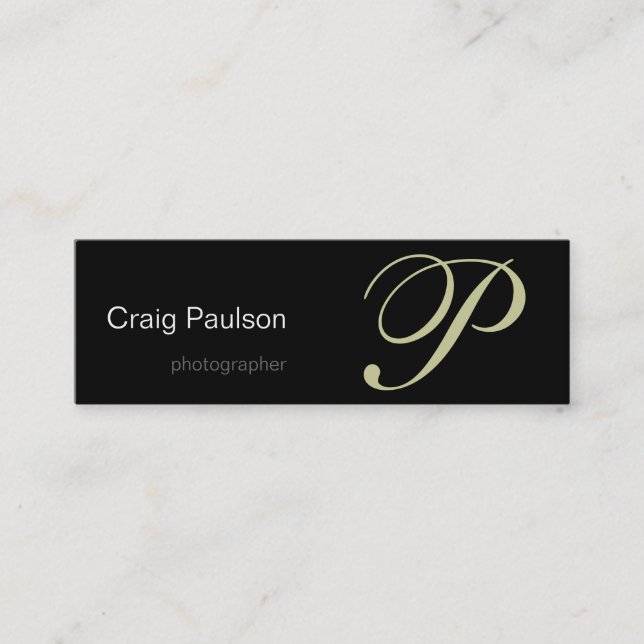 Beige Grey Black White Photography Business Card (Front)