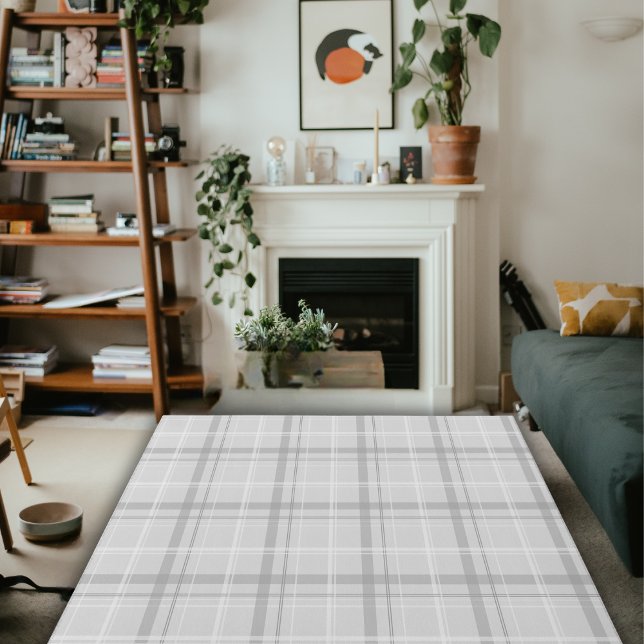 Beige & Grey Boho Framhouse Check Plaid Area  Rug (Beige & Grey Boho Framhouse Check Plaid Area Rug)