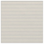 [ Thumbnail: Beige & Grey Striped Pattern Fabric ]