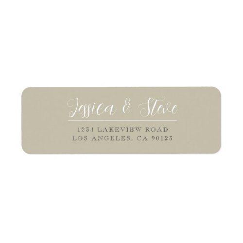 Beige Grey  White Elegant Wedding Return Address Label