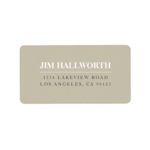 Beige Grey & White Modern Return Address Label