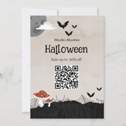 Beige Halloween Sale Marketing Invitation